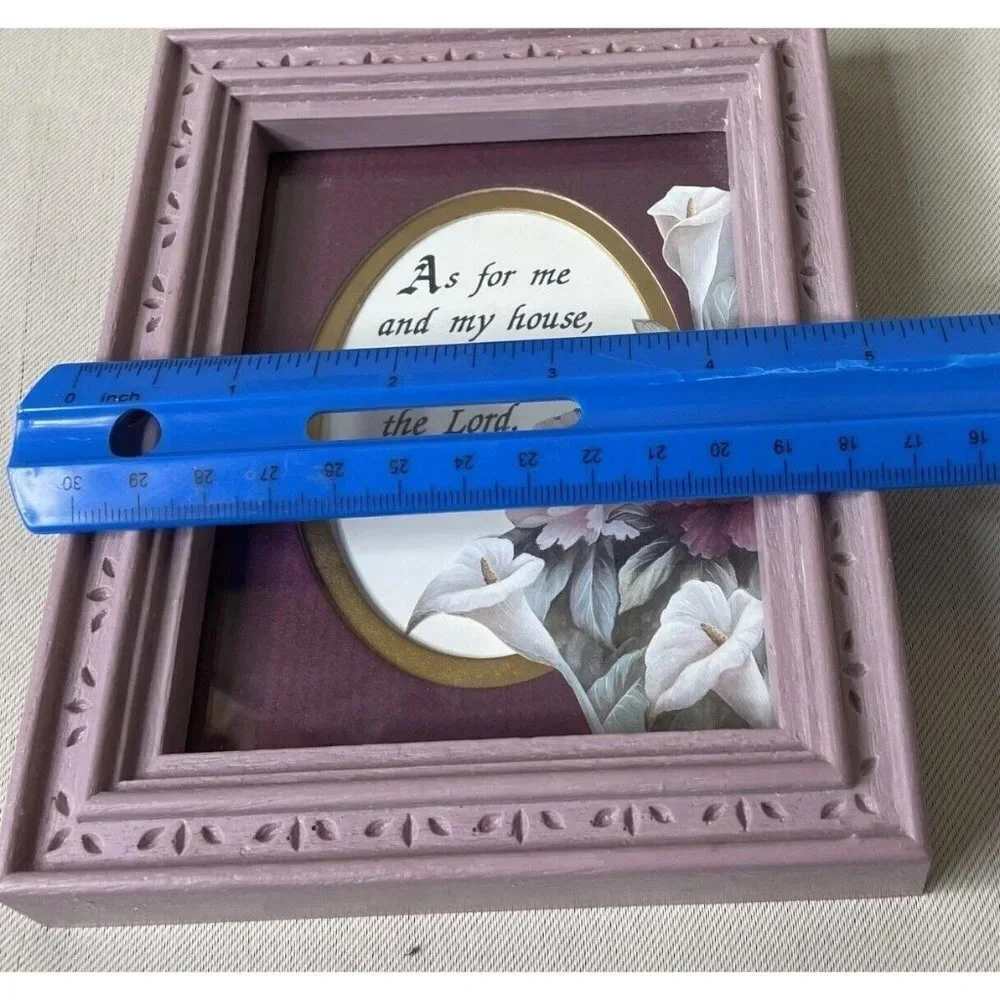 Homco Pictures Purple As For Me And My House We Will Serve The Lord Vintage‎
